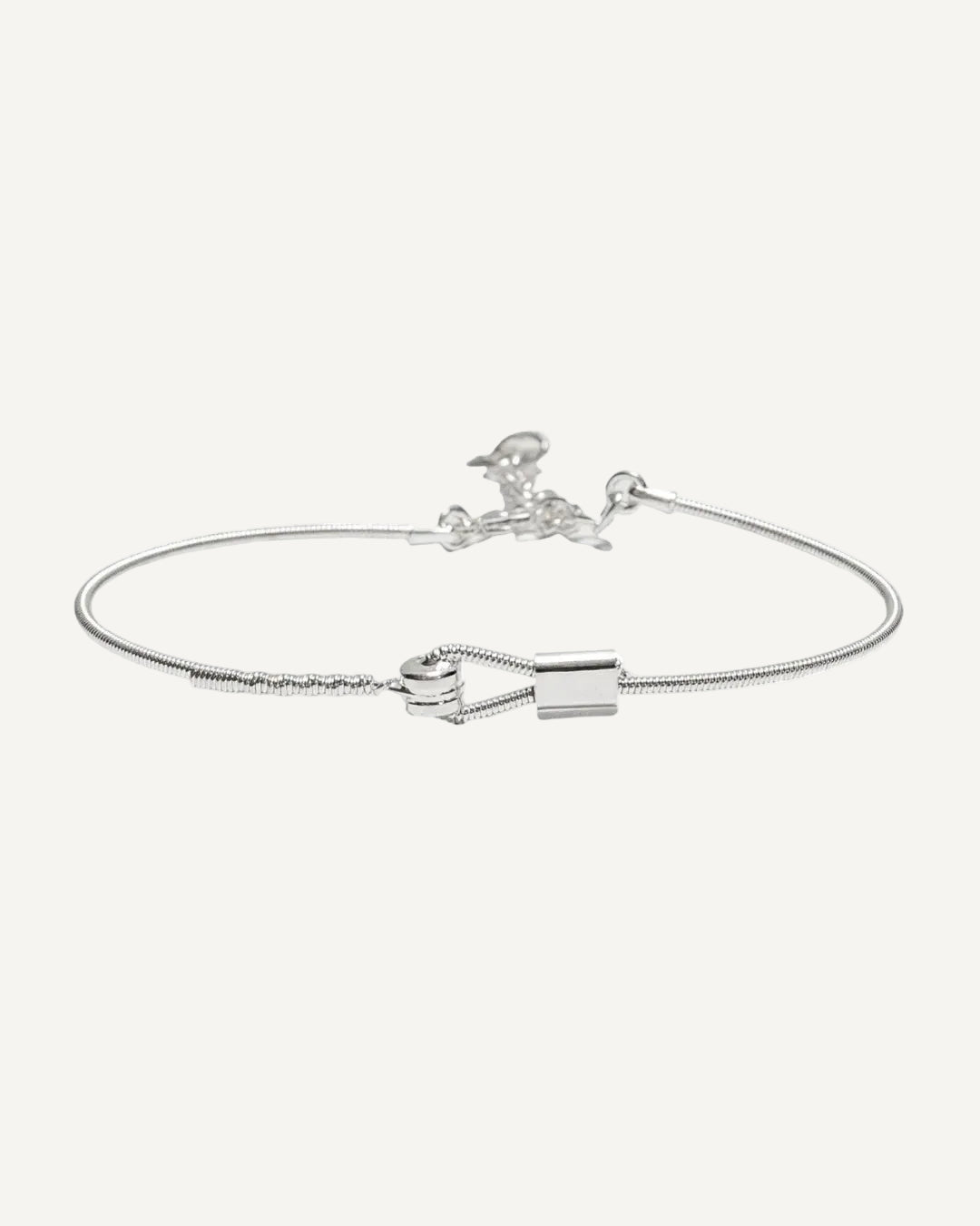 BRACELET HORIZONTALE EN CORDE DE GUITARE ARGENT