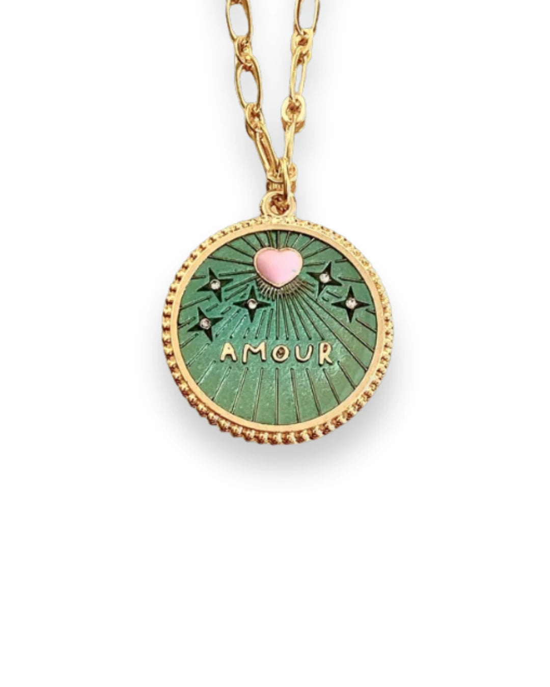 COLLIER AMOUR LAGOON COEUR ROSE