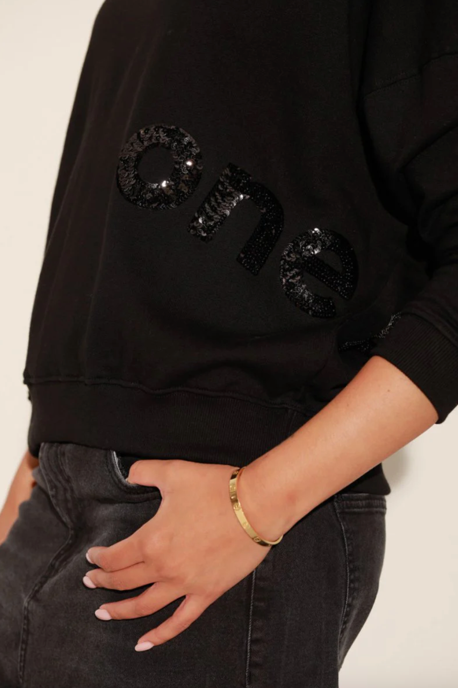 SWEAT JOY SEQUINS NOIR