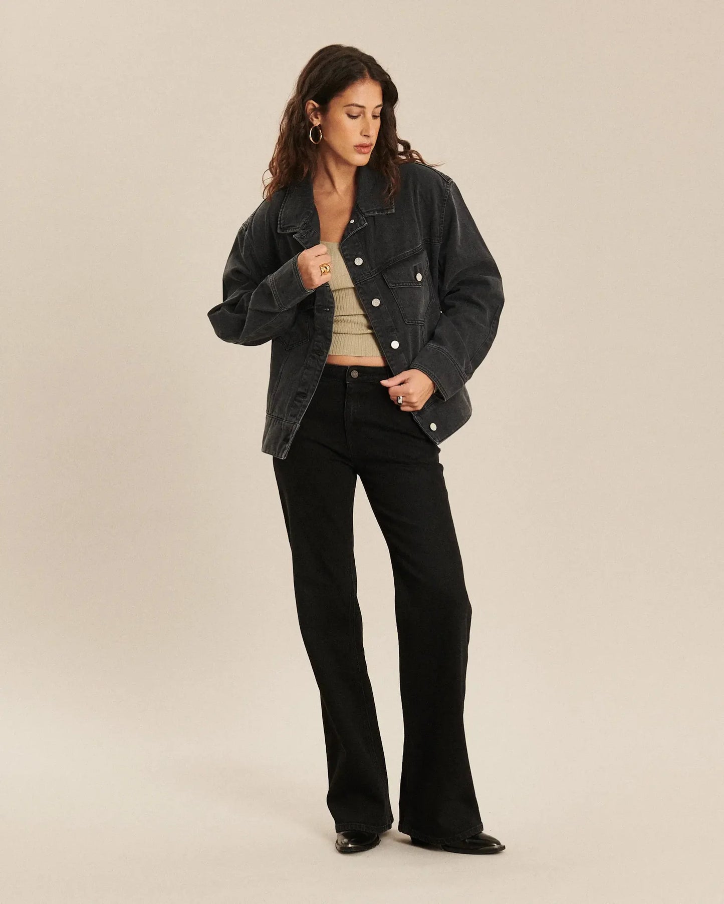 NIKKY DENIM CHARCOAL BLACK